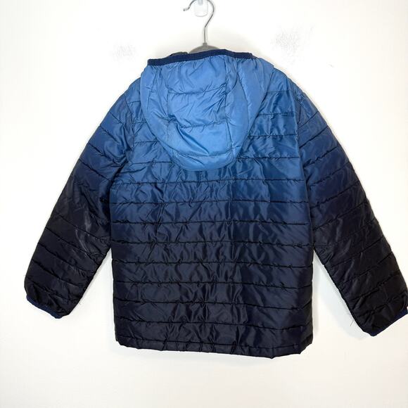 GAP Kids Boys Lightweight Puffer Jacket In Ombre Blue Size XS - Picture 6 of 10